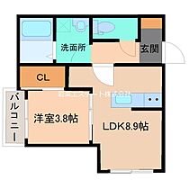 ブレイブベース中央公園 102 ｜ 福岡県久留米市合川町（賃貸アパート1LDK・1階・35.55㎡） その2