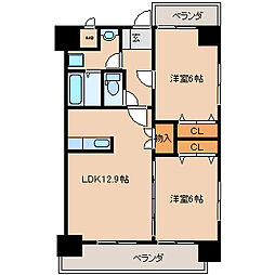 konamiVillage 2LDKの間取図画像
