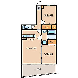 ポルタフォルトゥーナ 2LDKの間取図画像