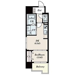 S-RESIDENCE久留米六ツ門abreastII 1DKの間取図画像