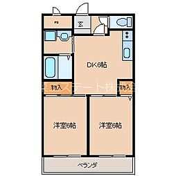 天神アコールマンション 2DKの間取図画像