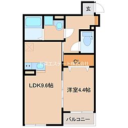 Y'スクエア梅満町 1LDKの間取図画像
