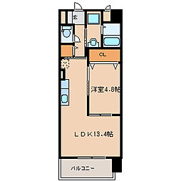 OSANPO上津 1LDKの間取図画像