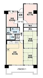 ベルエール宇部文京町 4LDKの間取図画像