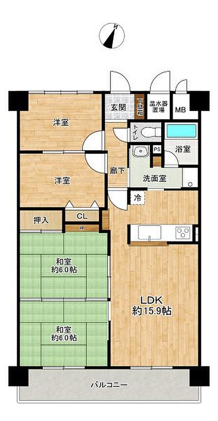 南面バルコニー!家事同線良好!洋室も和室もある使いやすい間取りです♪