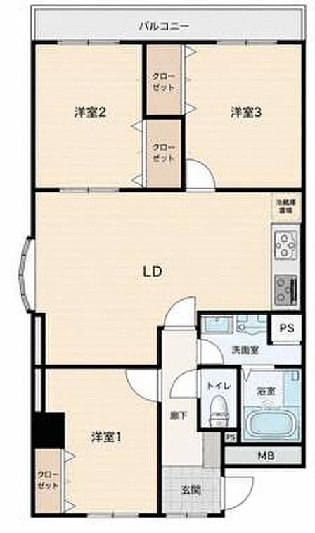 3DK 間取り
