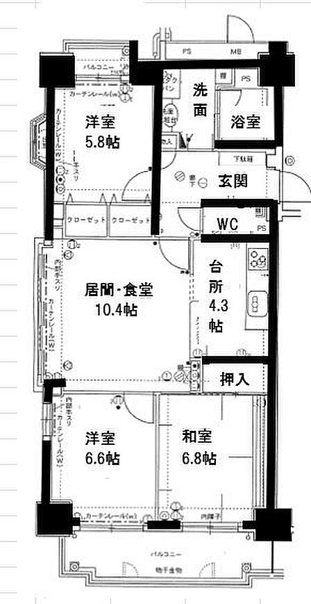 3LDK 間取り