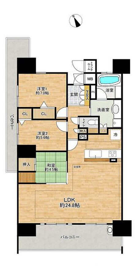令和4年築のマンション!高層階角部屋◎二面バルコニーのため風通し・陽当たり良好です!