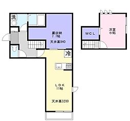 TN alloggio(ティーエヌ アロッジオ) 1LDKの間取図画像