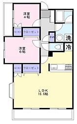クレシェンド 2LDKの間取図画像