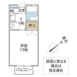 コンフォリア日立 B棟 109号室 1階1Kの間取り