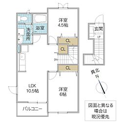 エクセラン・S 2LDKの間取図画像