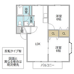 サニーコーポ2 2LDKの間取図画像