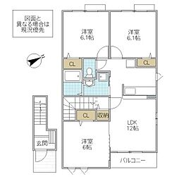 ジェルメコリーヌ3 3LDKの間取図画像