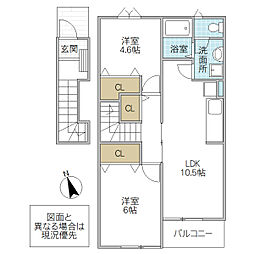 フィールドヒル 2LDKの間取図画像