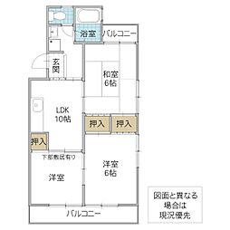 旭町ケイセンマンション 2LDKの間取図画像