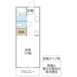 レジデンス田名部 ワンルームの間取図画像