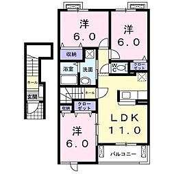 サニープラシード2 3LDKの間取図画像