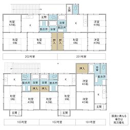 シノハラアパート 2Kの間取図画像