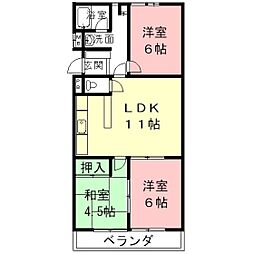 コーポフクシマ 3LDKの間取図画像