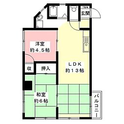 コアフィール柴田 2LDKの間取図画像