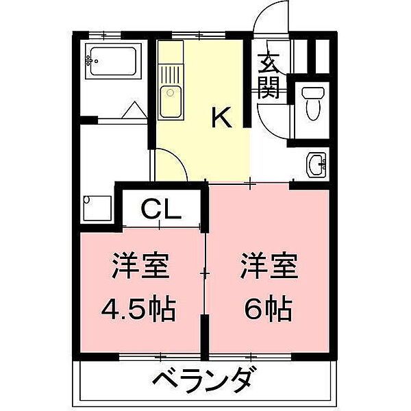 大野ビル（福光西） 502｜岐阜県岐阜市福光西3丁目(賃貸アパート2K・4階・34.94㎡)の写真 その2