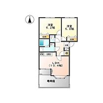 岐阜県各務原市蘇原熊田町2丁目（賃貸アパート2LDK・2階・51.23㎡） その2