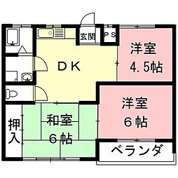 ロイヤル渡辺 3DKの間取図画像