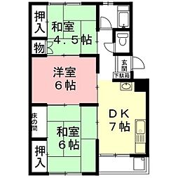 酒向第一ビル 3DKの間取図画像