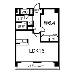 サンビーム八代 1LDKの間取図画像