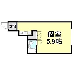 チサンマンション ワンルームの間取図画像