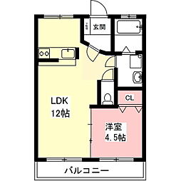 中秀ビル 1LDKの間取図画像