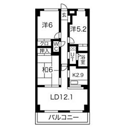 日本泉ビル 3LDKの間取図画像