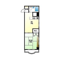 チサンマンション岐阜 1DKの間取図画像