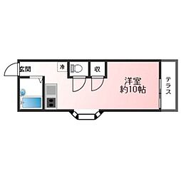 グリーンシャトー ワンルームの間取図画像