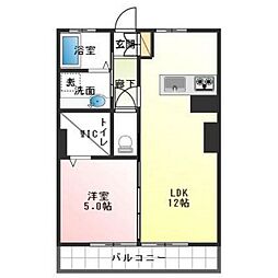 ハイリビングK 1LDKの間取図画像