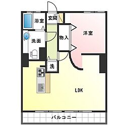 ハイリビングK 1LDKの間取図画像