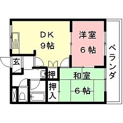 エスポアTK 2DKの間取図画像