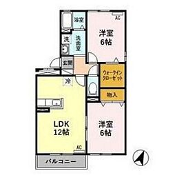 ルミエール 2LDKの間取図画像