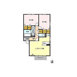メイユール各務野 2LDKの間取図画像