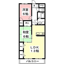 エスペランサ 2LDKの間取図画像