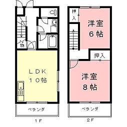 ウエストゴトウ 2DKの間取図画像
