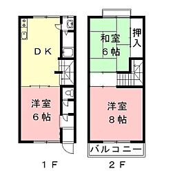 丸野ハイツ 3DKの間取図画像