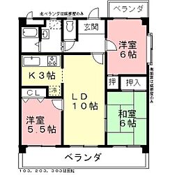CASAキサラギ 3LDKの間取図画像