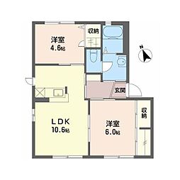イストワールA 2LDKの間取図画像