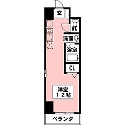 アークランドシティ ワンルームの間取図画像