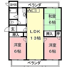 パークサイドM 3LDKの間取図画像