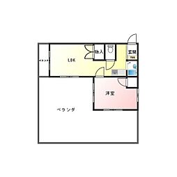 ヴィラ寿 1LDKの間取図画像