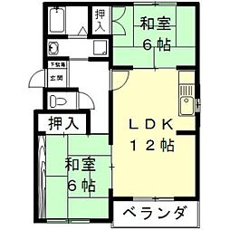 トリヴァンベール小木曽 2LDKの間取図画像