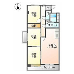 サンロレンツォ 3LDKの間取図画像
